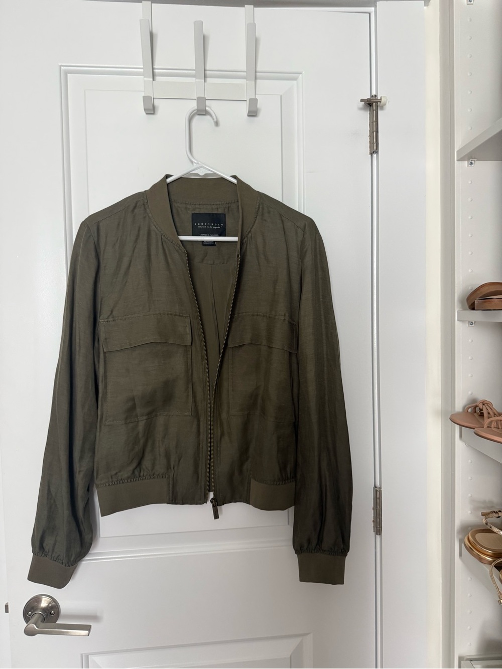 NWOT Sanctuary Olive Green Women's Bomber Jacket